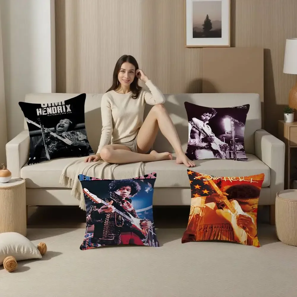 J-Jimi Hendrix Kraft Papper Maple Design Cushion Cover Happy Autumn Harvest decor Holiday Decorati Pillow Cover