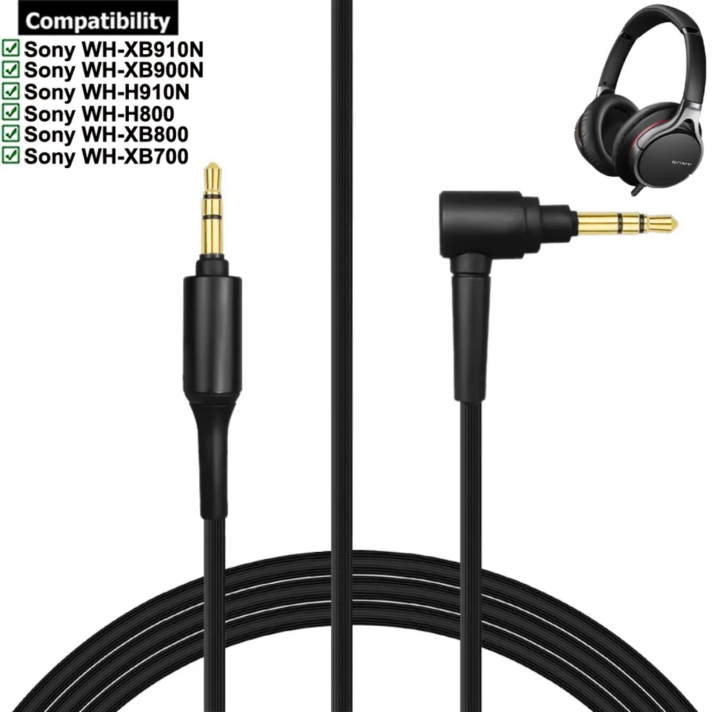 OFC Replacement Aux 3.5mm PVC Cable Extension Cord For Sony WH-XB910N WH-XB900N WH-H910N WH-H800 WH-XB800 WH-XB700 Headphones