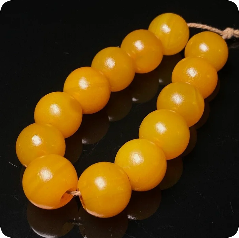 Power Energy Tibetan Natural Yellow Old Agate Dzi Beads Bracelet T709