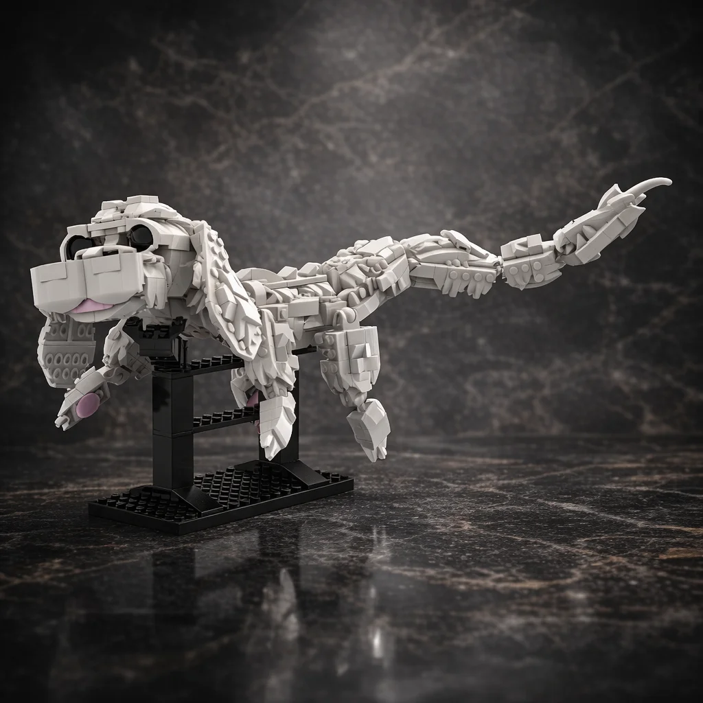

MOC White Dragon Building Blocks Model Poseable Animal DIY Bricks Toy with Display Stand Creative Gift Kids Adults Decor