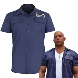 Dominic Toretto Shirt Costumes Movie Fast Furious X Role play Costume WorkShirt Fantasia Men Short Sleeve Summer Man Tee Tops