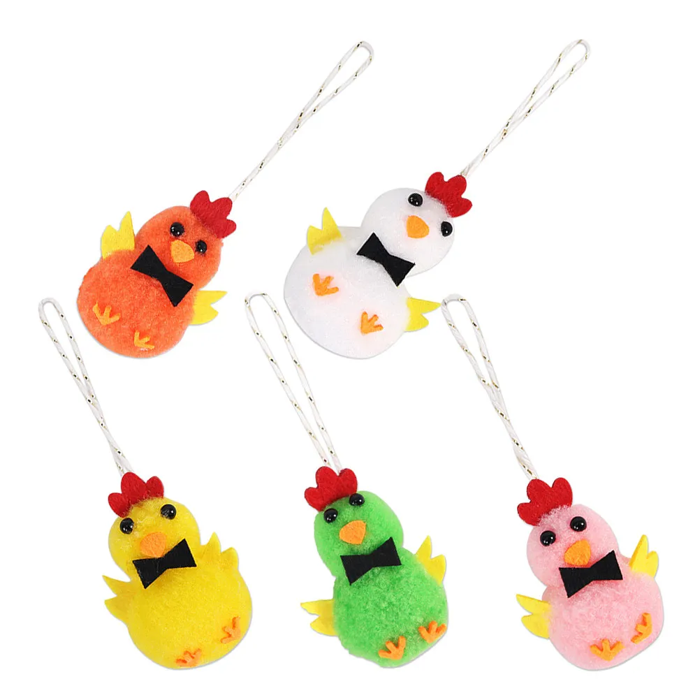 

5Pcs Easter Chicken Tree Hanging Decor Soft Cuddly Vibrant Spring Party Ornament for Home Living Room Kitchen Office Wall Door