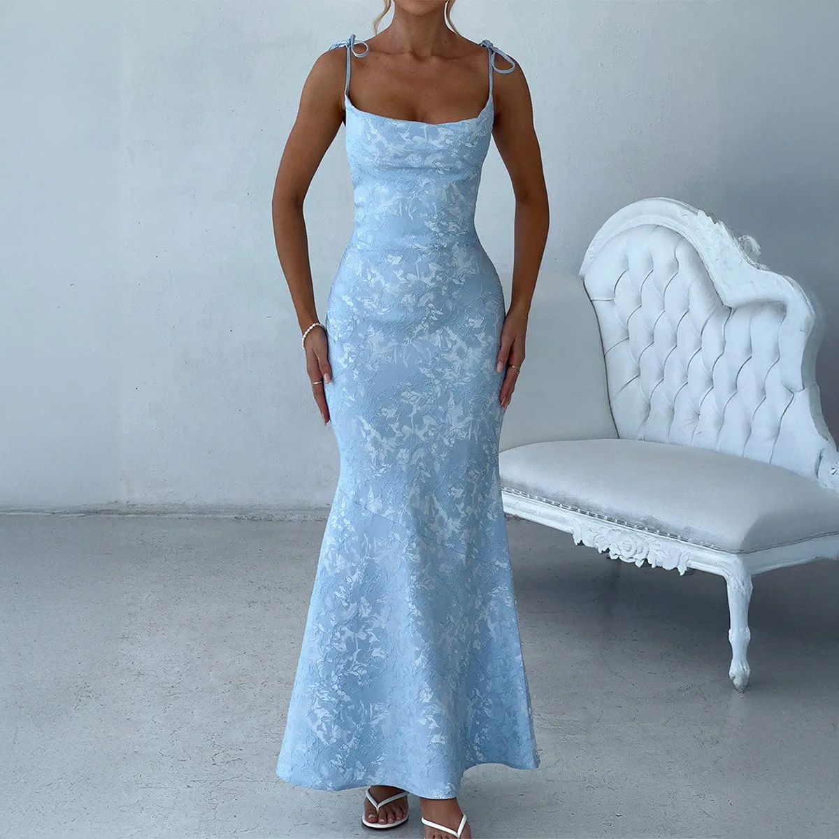 

Elegant Evening Dress Party Strap Birthday Dress for Women 2025 Autumn Women Clothing m