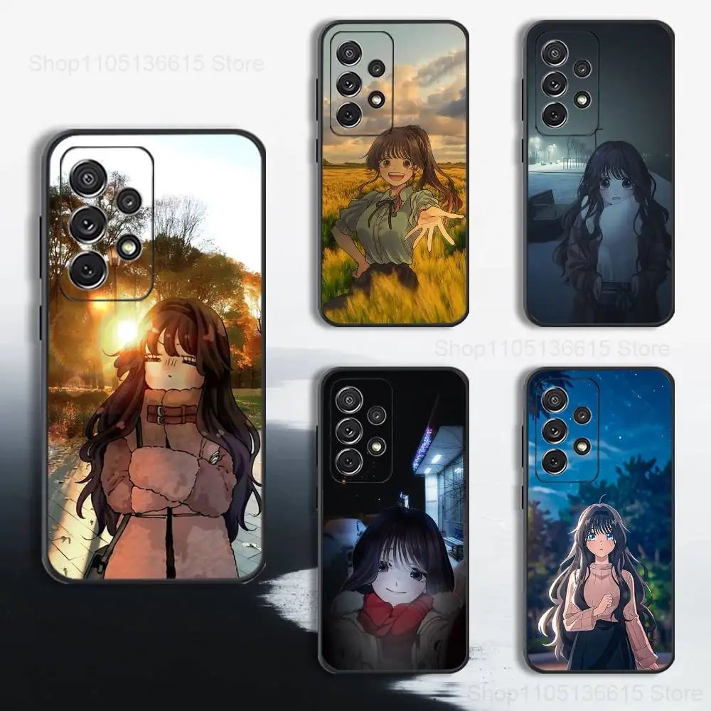 

Cute K-Kaoruko W-WAGURI Case For Samsung S25,S24,S23,S22,S21,S20,S10,S9,Ultra,Plus,Lite,FE,Soft Silicone Black Cover