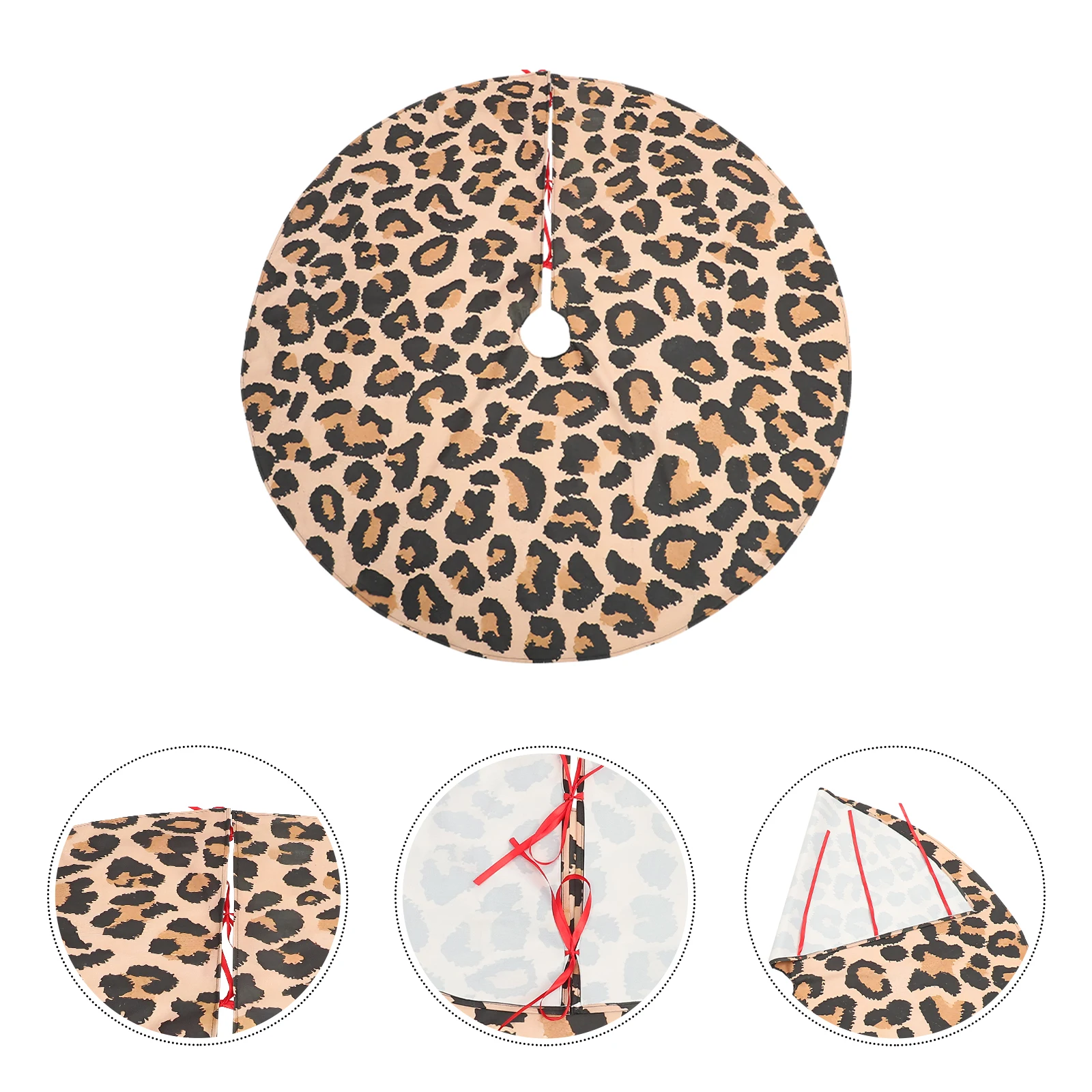 

Lovely Xmas Skirt Christmas Bottom Decorative Holiday Party Decoration Red Flannel Tree Apron For Tree Base Skirt Decor