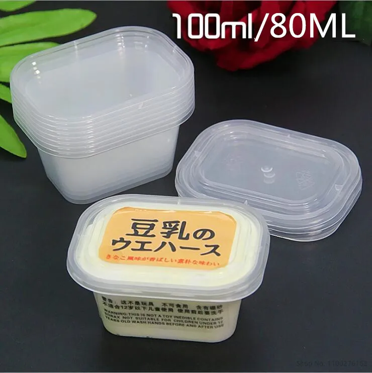 20pcs 80ML/100ML Mousse Cookie Cake Boxes Transparent Plastic Baking Packaging With Lid Party Favors Packaging Box