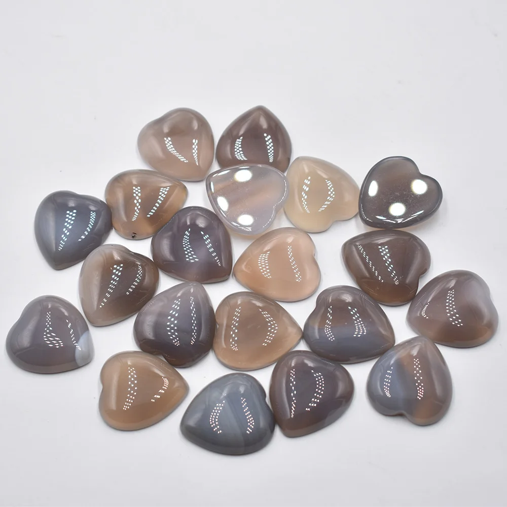 Großhandel 20 Stück/Set Modische 25mm Natürliche Tigerauge Stein Rosenquarz Herzförmige Cabochons Perlen für Schmuckherstellung – Detail 6