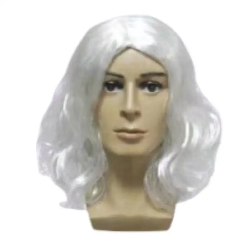 سانتا كلوز شعر مستعار تأثيري وإكسسوارات اللحية هالوين الأبيض رقيق شعر مستعار مجعد وقبعة عيد الميلاد الحمراء ديكور الحفلات اطلاق النار الأسرة #4