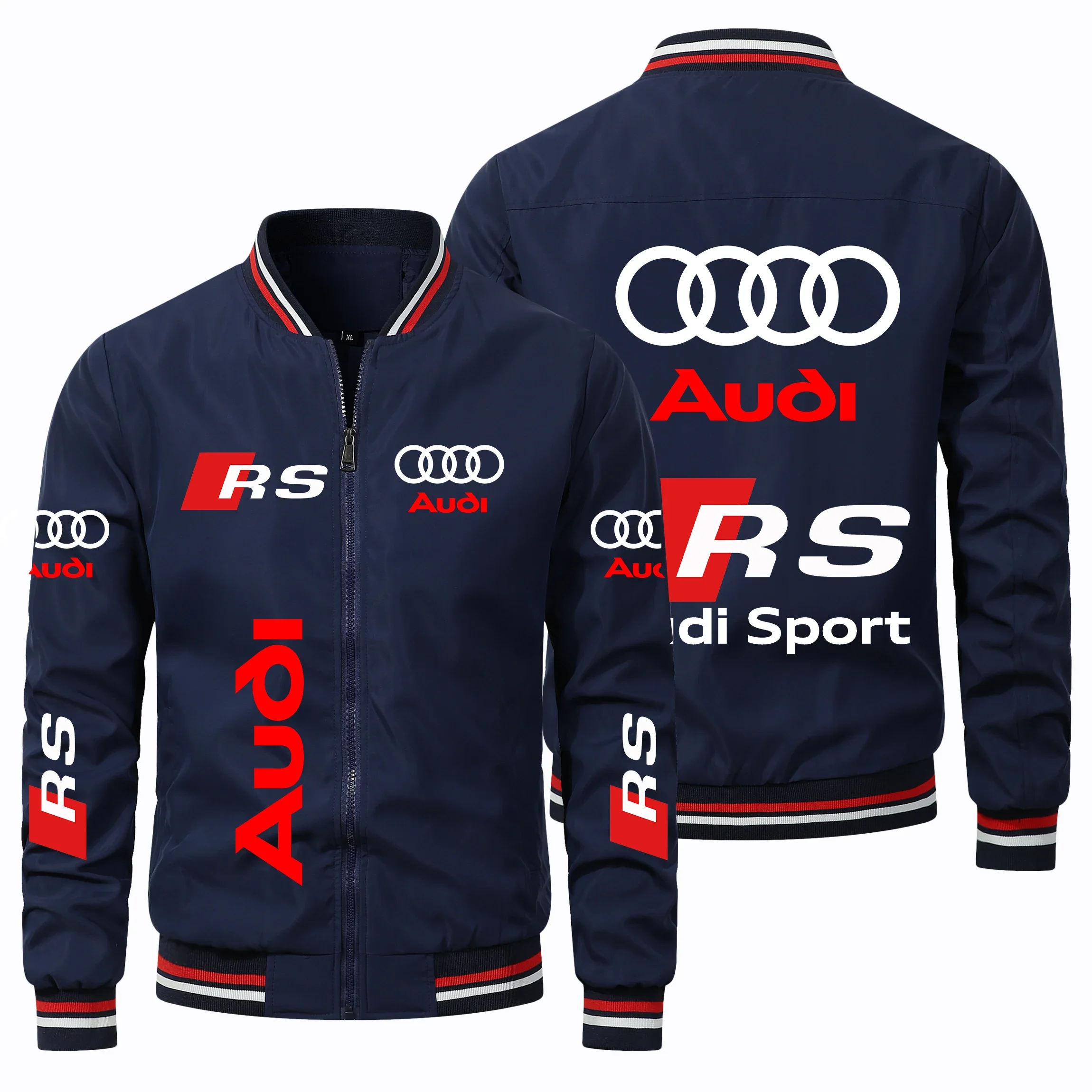 Audi RS Logo Motorcycle Jacket For Men Spring Autumn Motocross Jacket Riding Motorbike Racing Team Jacket Audi Men Clothing Coat