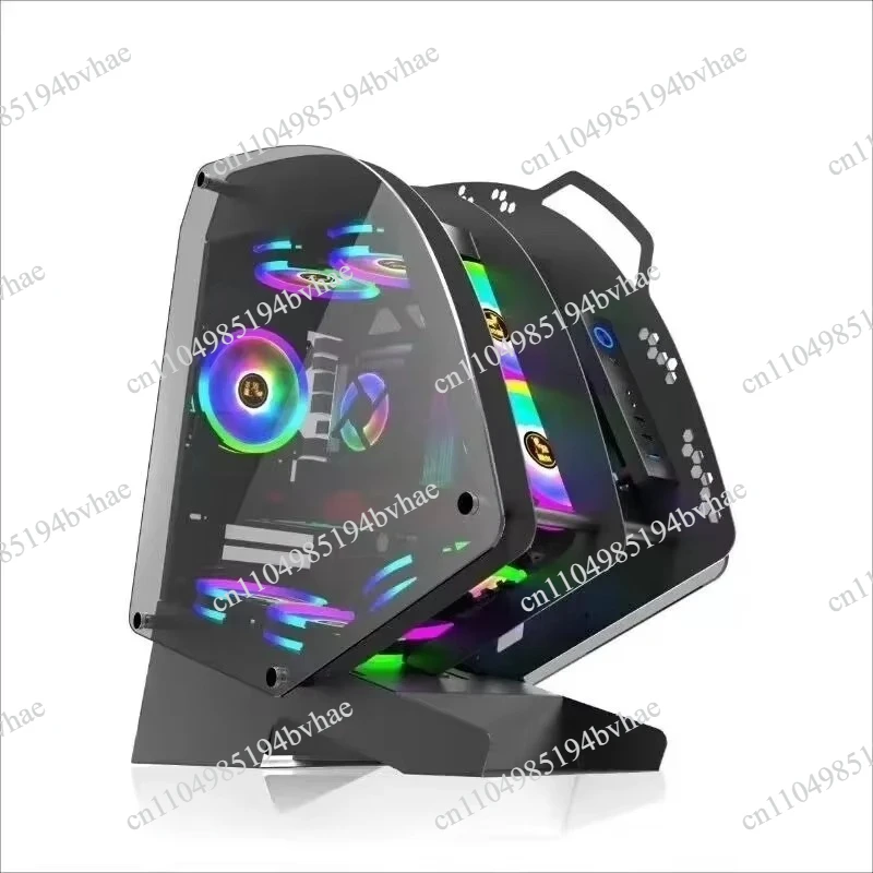 Internet Cafe E-sports Water-cooled Game Chassis Special-shaped Open Tempered Glass Side Transparent Desktop Chassis