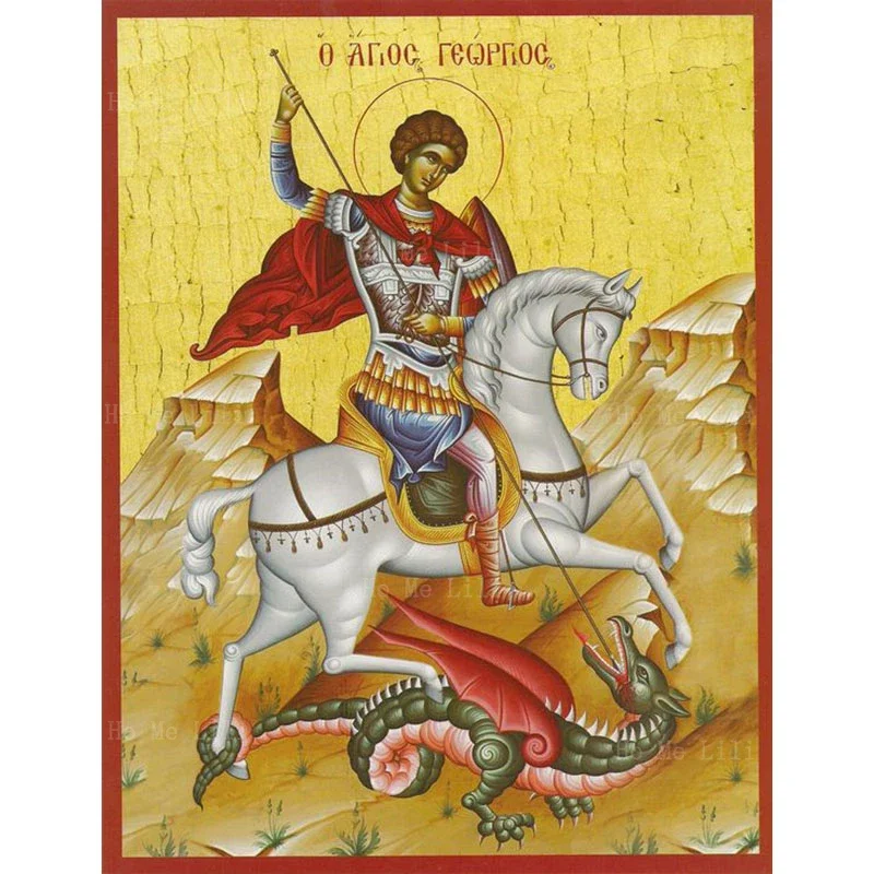 Grand Martyr ConTim ou George SlenciThe Dragon Saints, Demetrio About In Horse Canvas Wall Art, Ho Me Can i, Living Room Decor