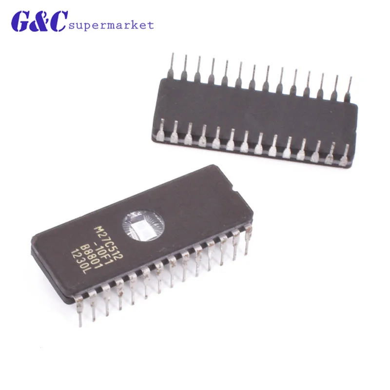 10 pcs M27C512-10F1 27C512 M27C512 eprom, Uv 512 KBIT CDIP-28 In Stock