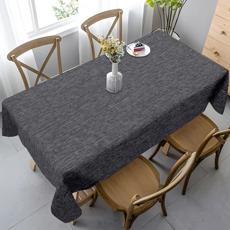 [JIT] 1 piece of fashionable pure gray printed home tablecloth, large-sized personalized tablecloth for gatherings