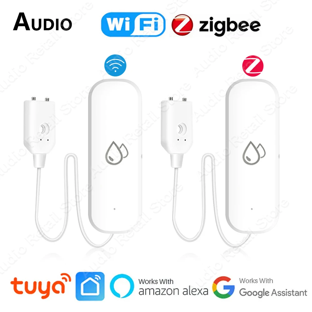 

Tuya WiFi/Zigbee Water Leak Sensor Flood Water Leakage Detector Alarm Smart Life App Remote Monitoring Home Water Leak Detector