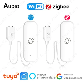 Tuya WiFi/Zigbee czujnik wycieku wody powódź detektor wycieku wody Alarm inteligentne życie aplikacja zdalne monitorowanie domowy detektor wycieku wody