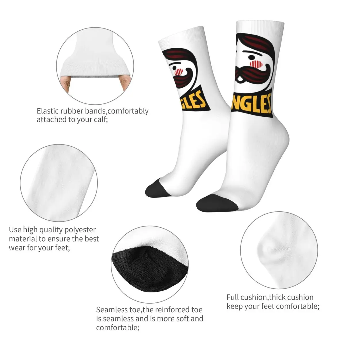 Pringles-Chaussettes anti-transpiration pour hommes et adultes, bas drôles, chaussettes de course graphiques douces, automne