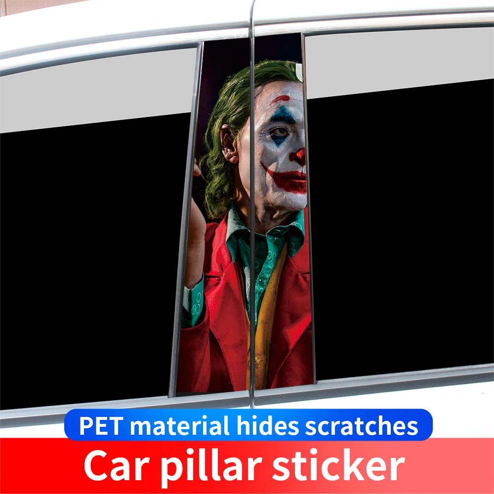 Car Joker Stickers Funny DIY Car B-pillar Waterproof Sunscreen Decoration Cover Scratches Playing Card Vinyl Decals Accessories