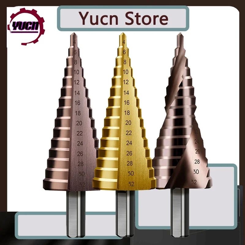 3-12 4 -12 4-20MM HSS Straight Fluted Pagoda Step Drill 3Pcs Cloth Bag Hex Shank Reamer Bit Set Titanium Coated Wood Metal Hole