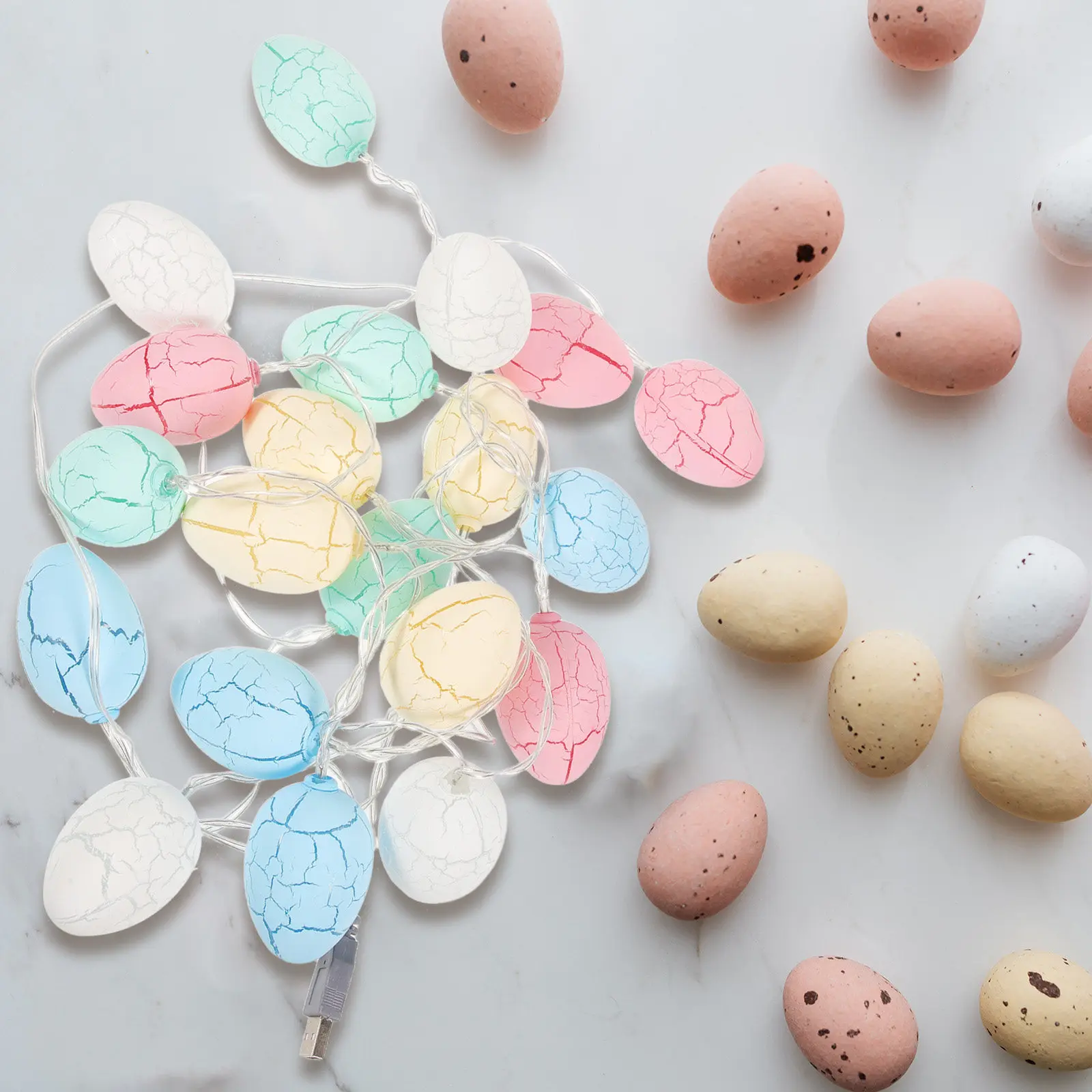 

Гирлянда из светодиодных ламп в форме треснувших пасхальных яиц для праздничного декора дома, сада, интерьера и экстерьера