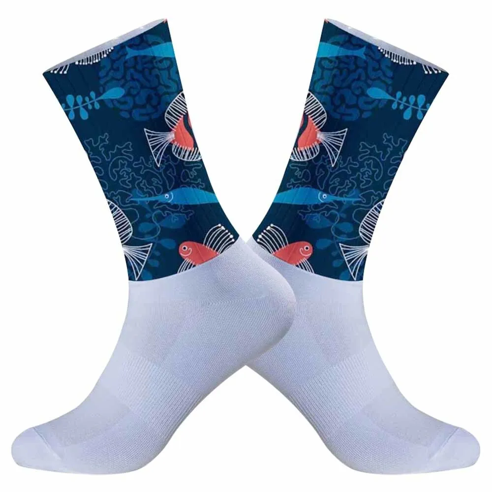 Breathable Cycling Socks Men Women Road Bike Socks New Anti Slip Silicone Seamless Aero Socks Calcetines Ciclismo