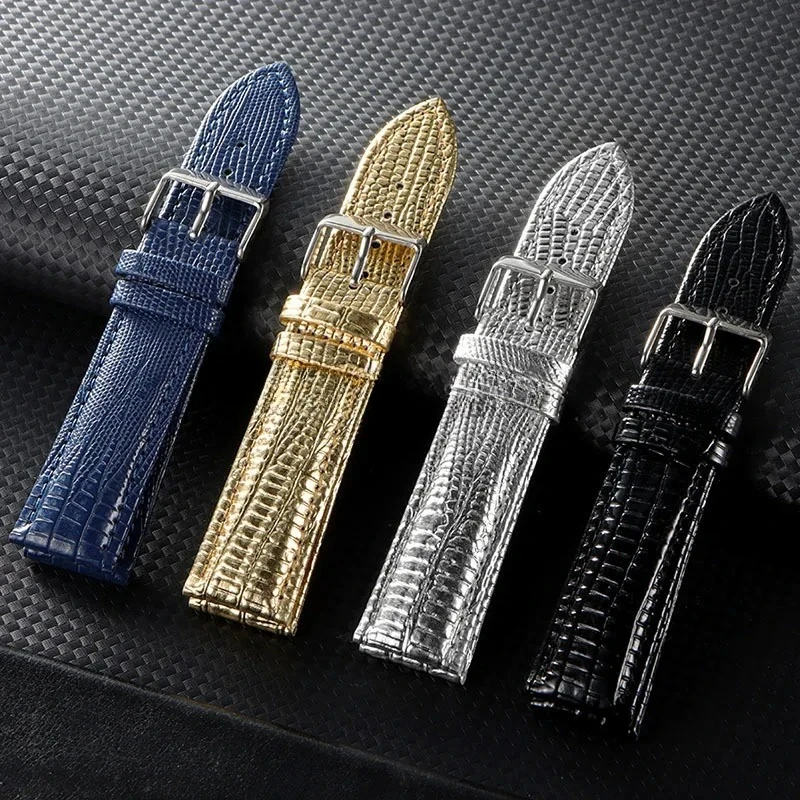 18 مللي متر 20 مللي متر 22 مللي متر الجلود حزام (استيك) ساعة ل أوميغا ل سايكو حزام سحلية نمط لينة مريحة سوار مقاوم للماء الرياضة معصمه #2