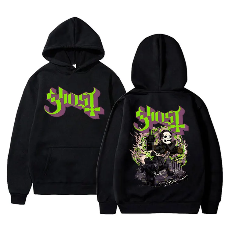 

Ghost Band Hoodie Skull Graphic Hoodies Men Women Vintage Rock Gothic Oversized Streetwear Men's Casual Long Sleeve Sweatshirt