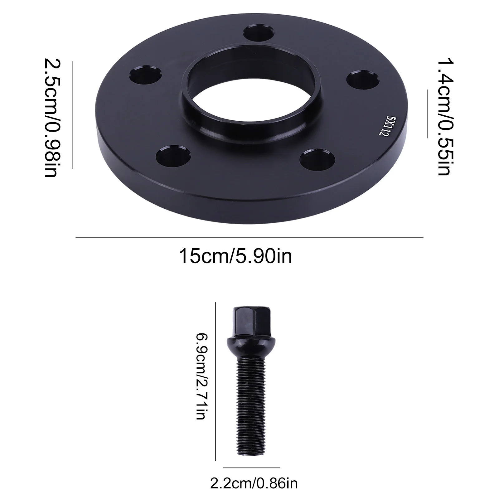 4PCS 5x112mm Flange Hubcentric Wheel Spacers 15mm Hub Centric Wheel Adapters with M14x1.5 Studs 66.6mm Bore Compatible for Lates