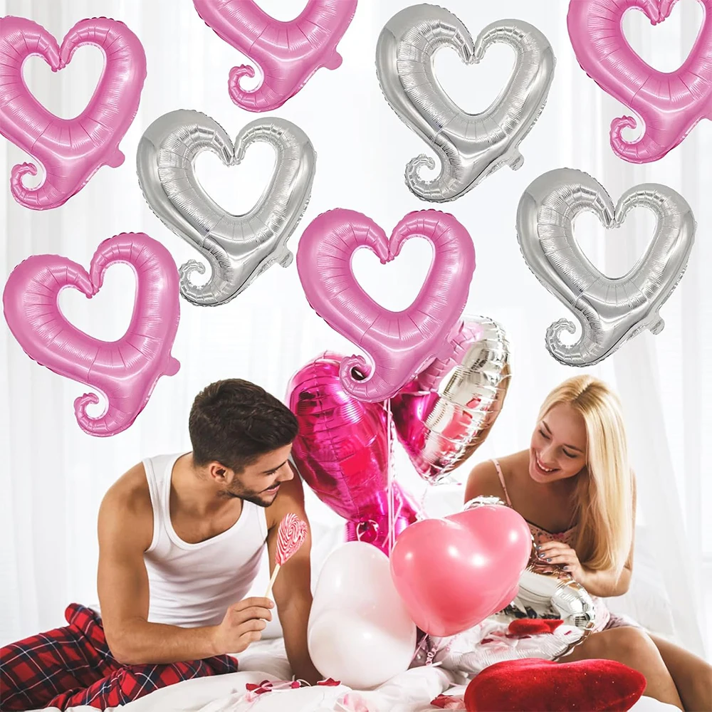 18-Zoll-Herz-Folienballons, bunte romantische Haken, herzförmige Heliumballons, Valentinstag, Hochzeit, Party, Dekorationen, Zubehör – Detail 2