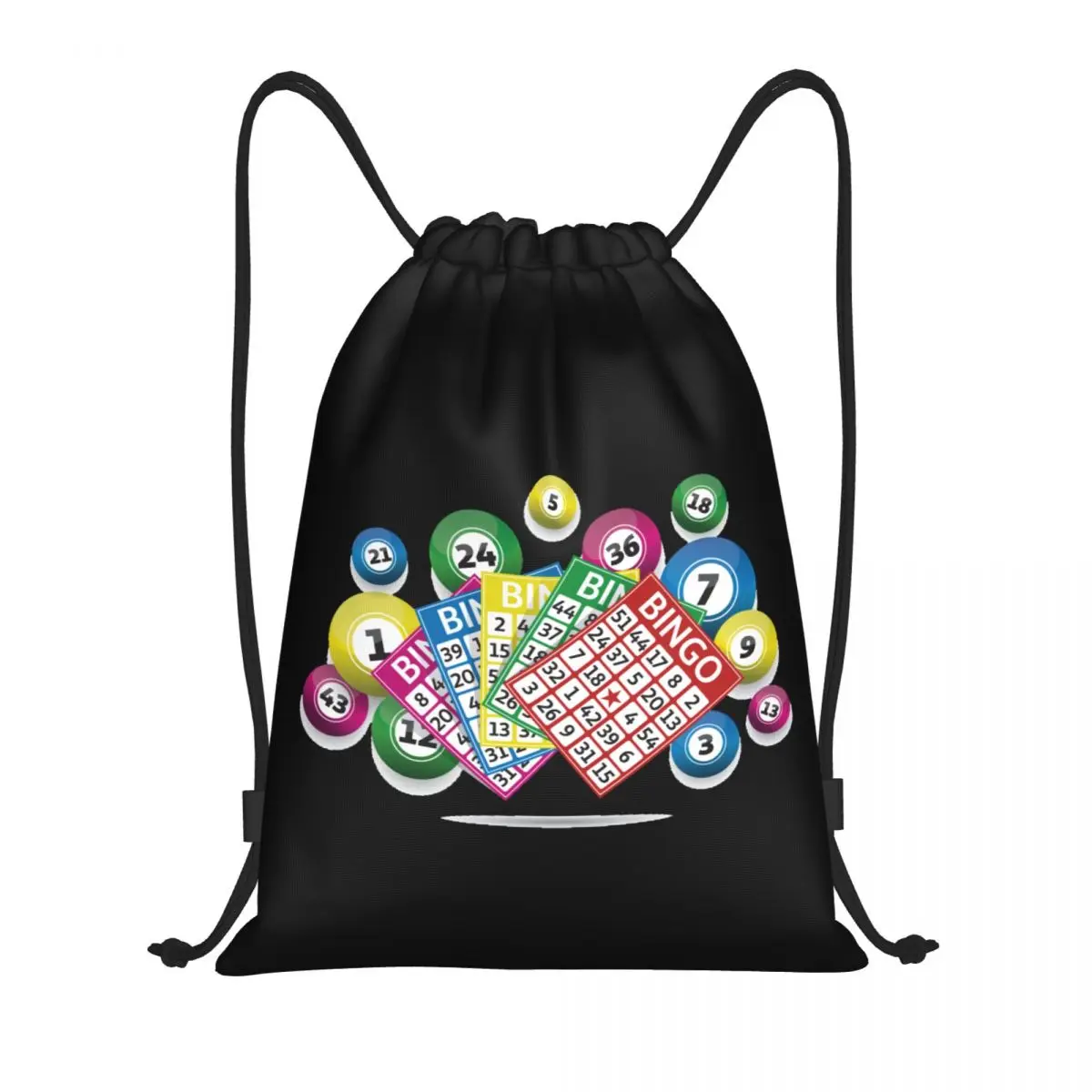 Custom Hot Game Bingo Drawstring Backpack Women Men Gym Sport Sackpack Portable Shopping Bag Sack