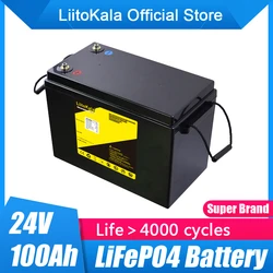 LiitoKala 24V 80Ah 100Ah Lifepo4 Battery Power Batteries for 8S 29.2V RV Campers Golf Cart Off-Road Off-grid Solar Wind