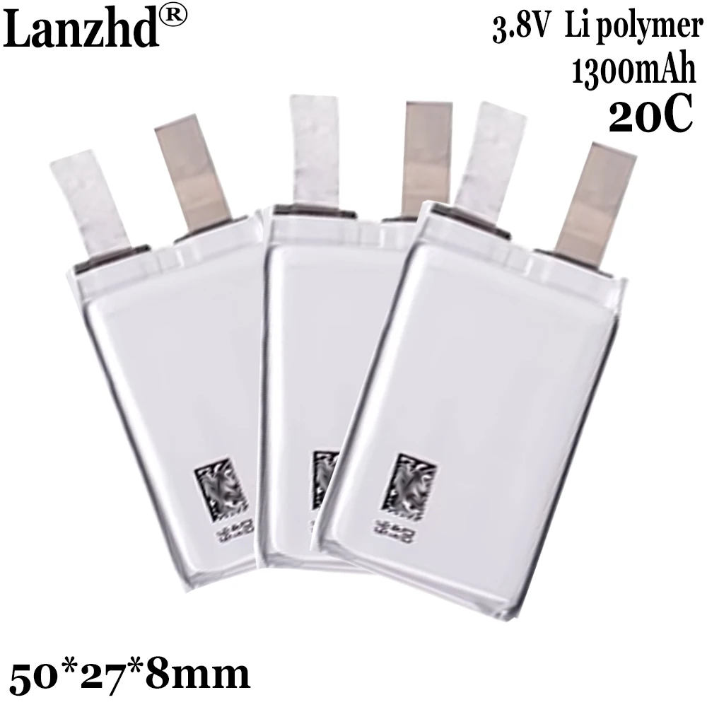 1-12pcs 3.8V Max 4.35V 1300mAh Li-Polymer DIY 2S 3S 4S Replacement Flight Battery Cell For DJI Tello Tello EDU Drone 822750