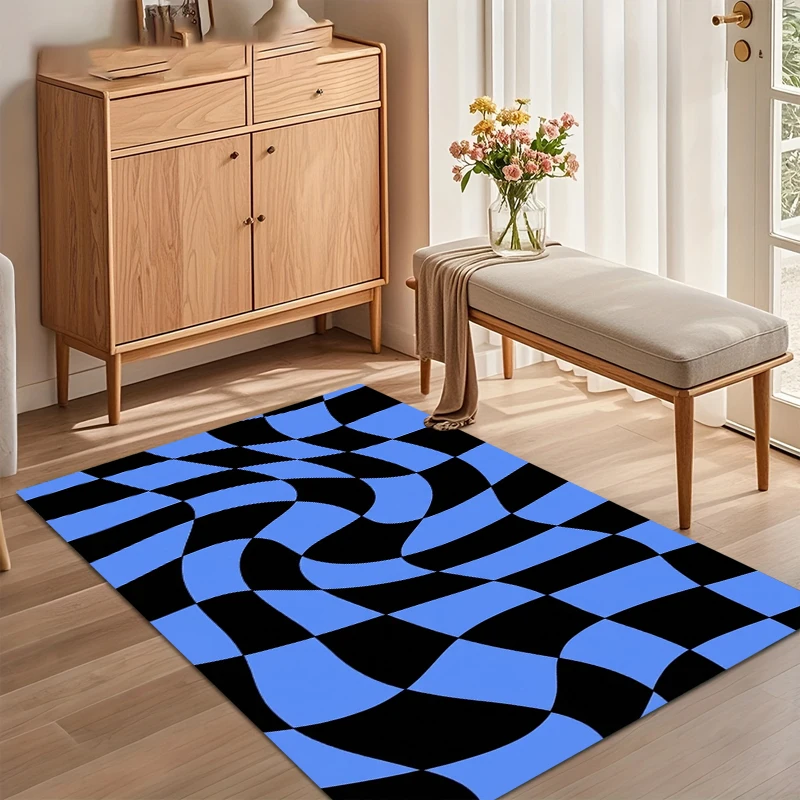 Abstract Black White Zebra Rug Modern Marble Wave Living Room Carpet Luxury Stripe Area Rug Bedroom Lounge Floor Mat