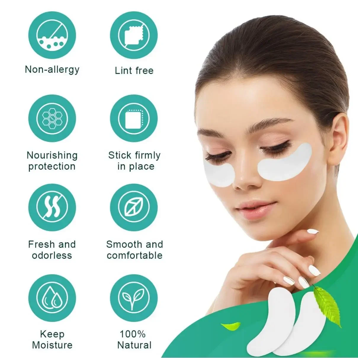 50 Pairs Eye Patches Eyelash Extension Under Eye Pads Makeup Lashes Patch Tip Stickers Pads For Eyelash Extension Supplies