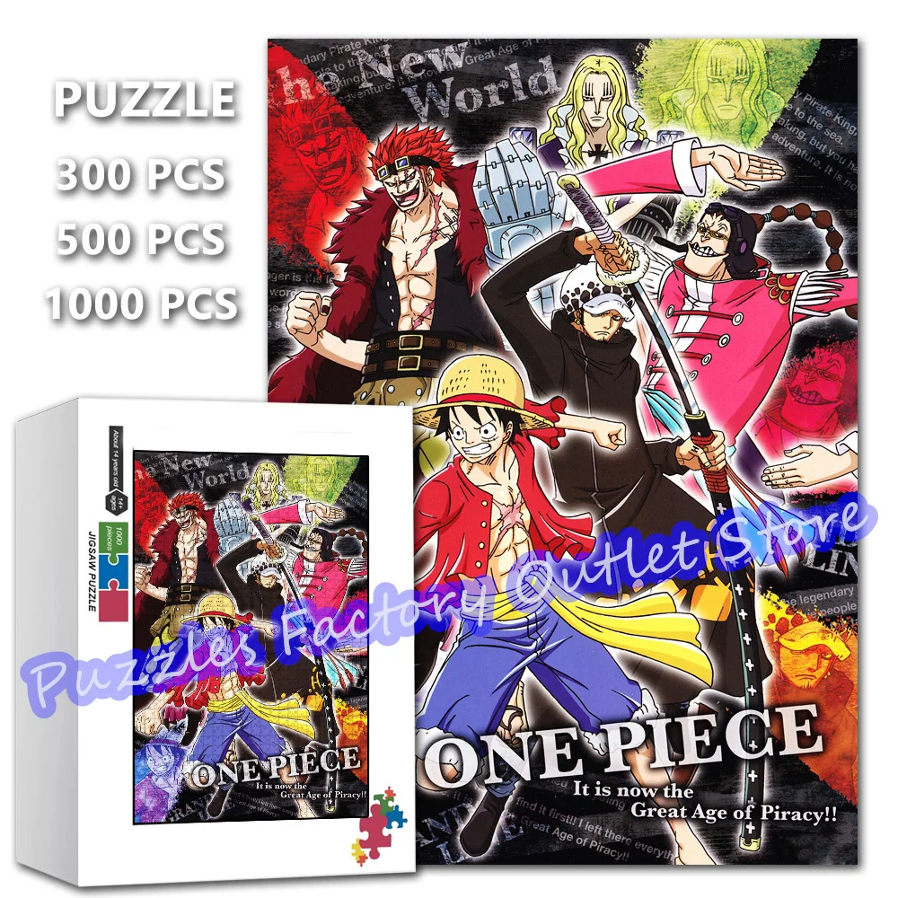 

One Piece 300/500/1000 Pieces Puzzle Monkey.d Luffy Legacy Jigsaw Puzzles Japanese Anime Decompress Educational Toys Gifts