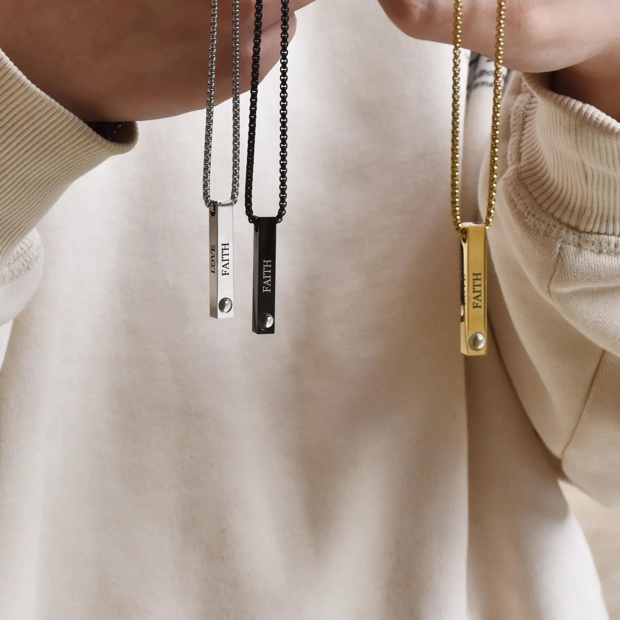 مخصص 3D بار الإسقاط قلادة قلادة صورة شخصية داخل المجوهرات هدية لأبي صديقها عيد الحب #3