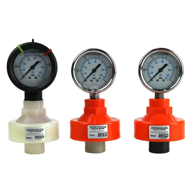 UPVC internal thread diaphragm pressure gauge PVC/PP/PVDF corrosion resistant, shock resistant pressure gauge