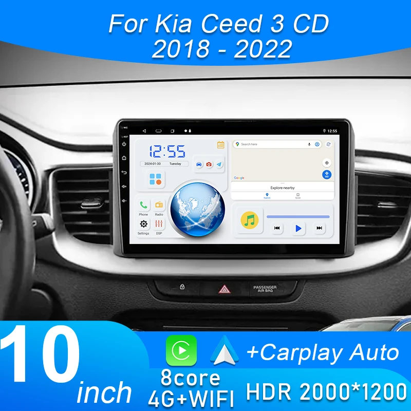 

Android 15 Car Radio Carplay+Auto For Kia Ceed 3 CD 2018 2019 2020 2021 2022 Navigation GPS Multimedia Video Player Stereo WiFi