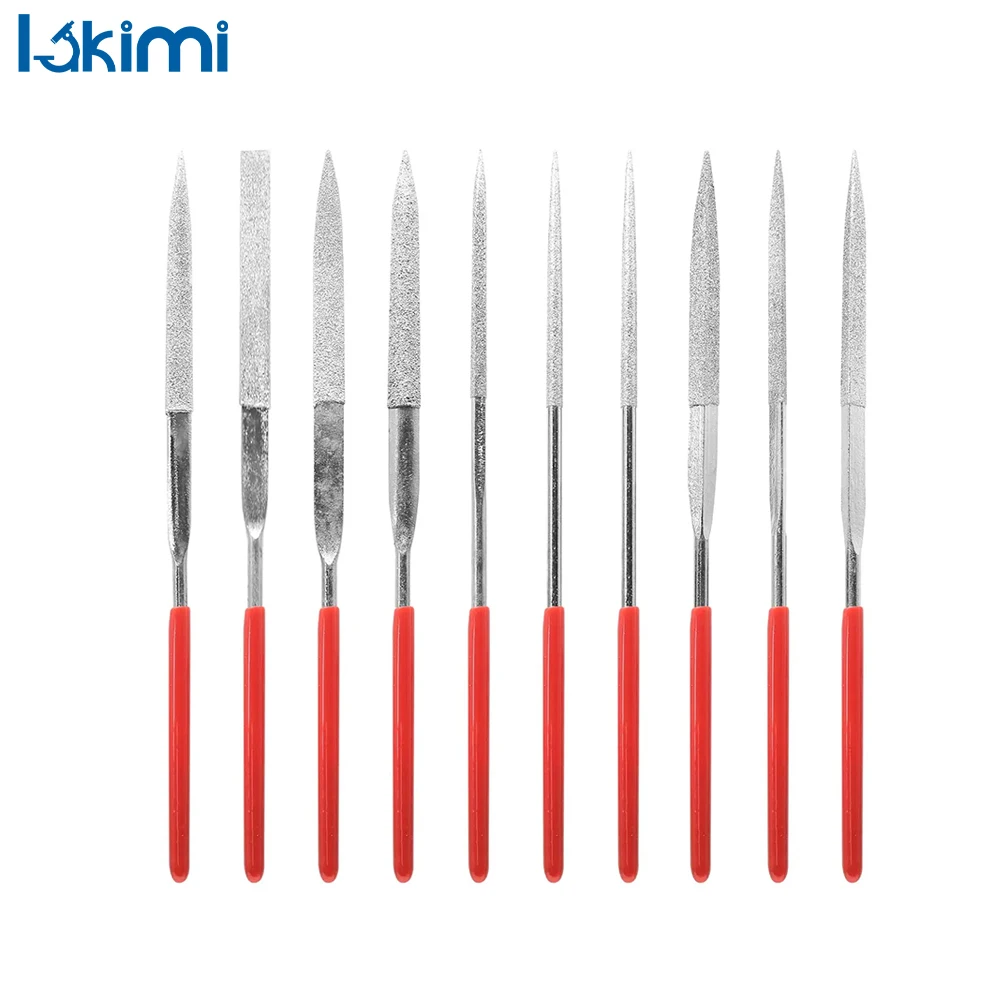 Mini Needle File Set 10Pcs 3x140mm – Diamond Needle Files for Craft, Stone, Glass, and Metal Carving Hand Tools LK-AA13