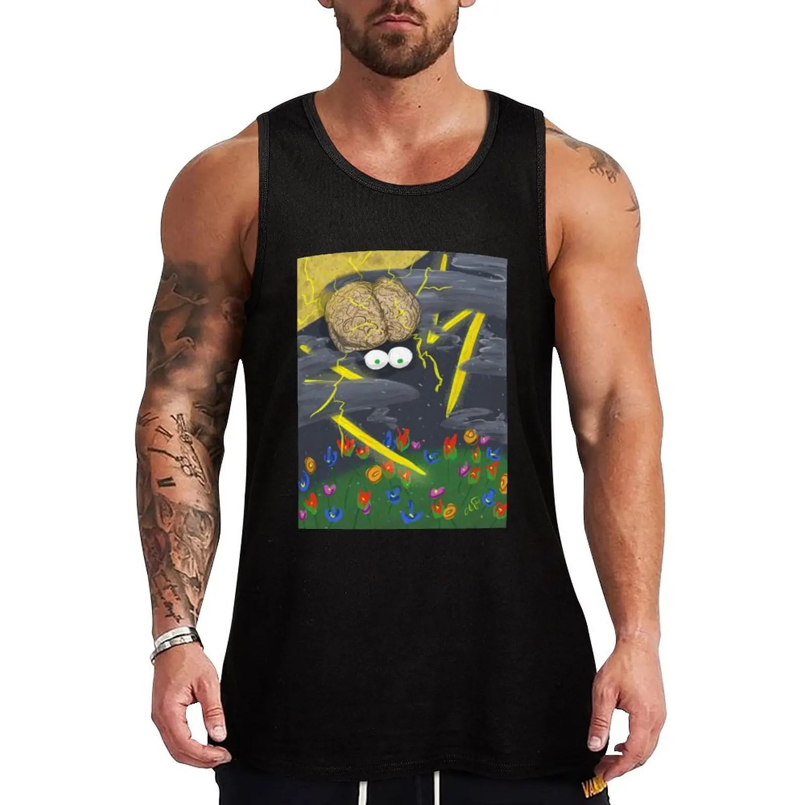 

Brainstorm strikes and ideas grow Tank Top Man summer clothes anime t-shirts vests for men