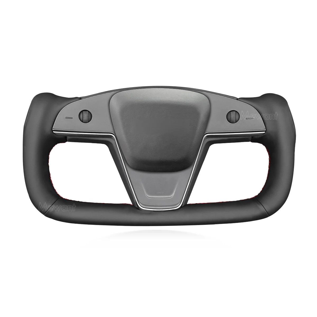 

MEWANT Hand-Stitched real leather Steering Wheel Cover(Customizable) for Tesla Model S 2021-2023 / Model X 2021-2023
