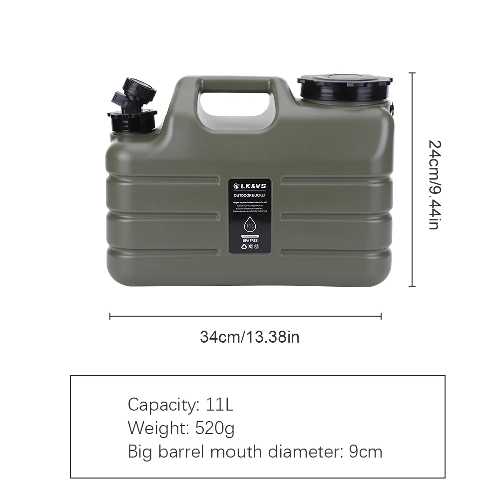 3 Gallon Water Container with Spigot Water Storage Carrier  Water Tank for Camping Car Outdoor Hiking Picnic Emergency