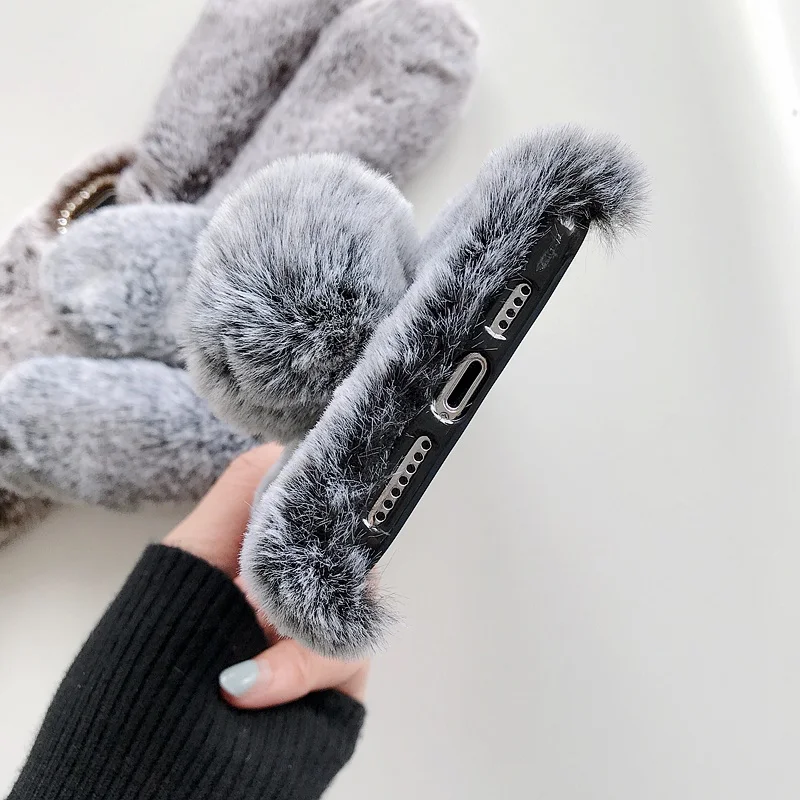 Plush Rabbit Silicone TPU Case for Samsung Galaxy A54 A34 A14 A23 A55 A15 A25 A24 A35 A05 A05S A06 A16 A33 A53 M14 A04Cover Girl