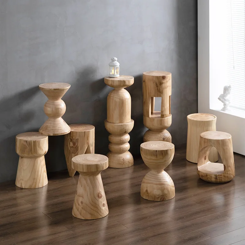 Creative design low stool, personalized woodenstool, bed and breakfast hotel tea table woodestool, log stump roundstool