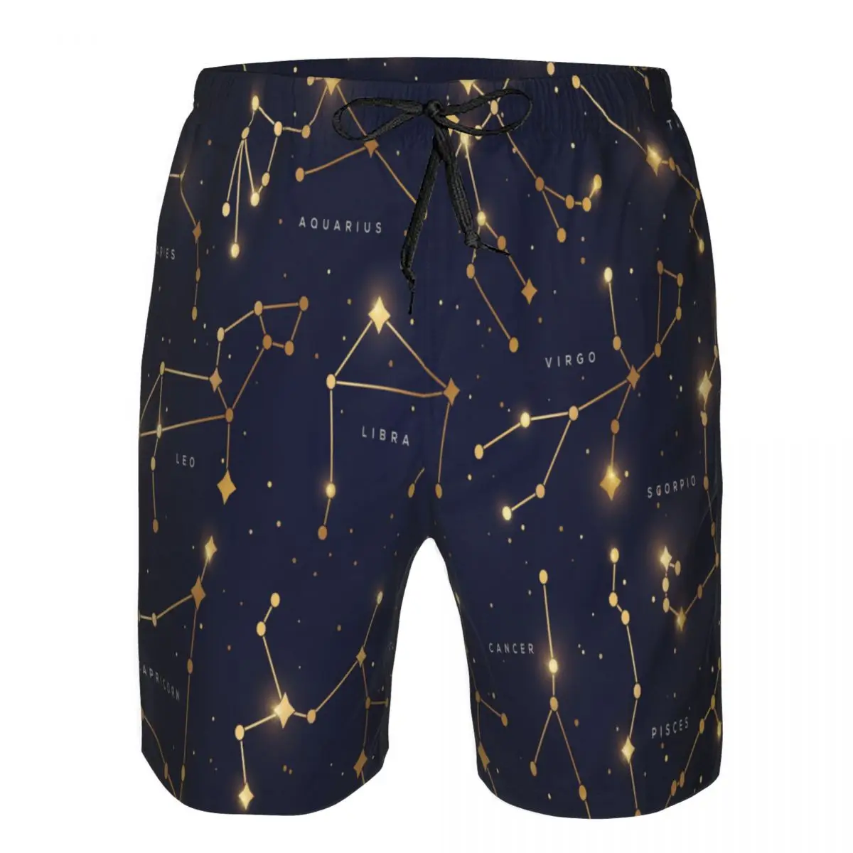 

Men Beach Short Quick-drying Swimming Trunk Zodiac Constellations Space With Sparkling Stars Swimwear Swimsuit Bathing Shorts