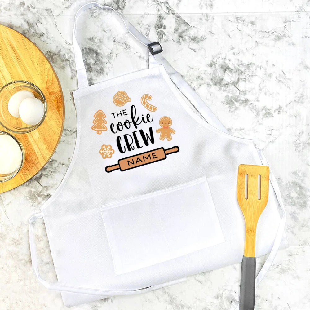 Personalized Child Apron Custom Name The Cooking Crew Baking Apron with Name Christmas Baking Aprons Xmas Gift