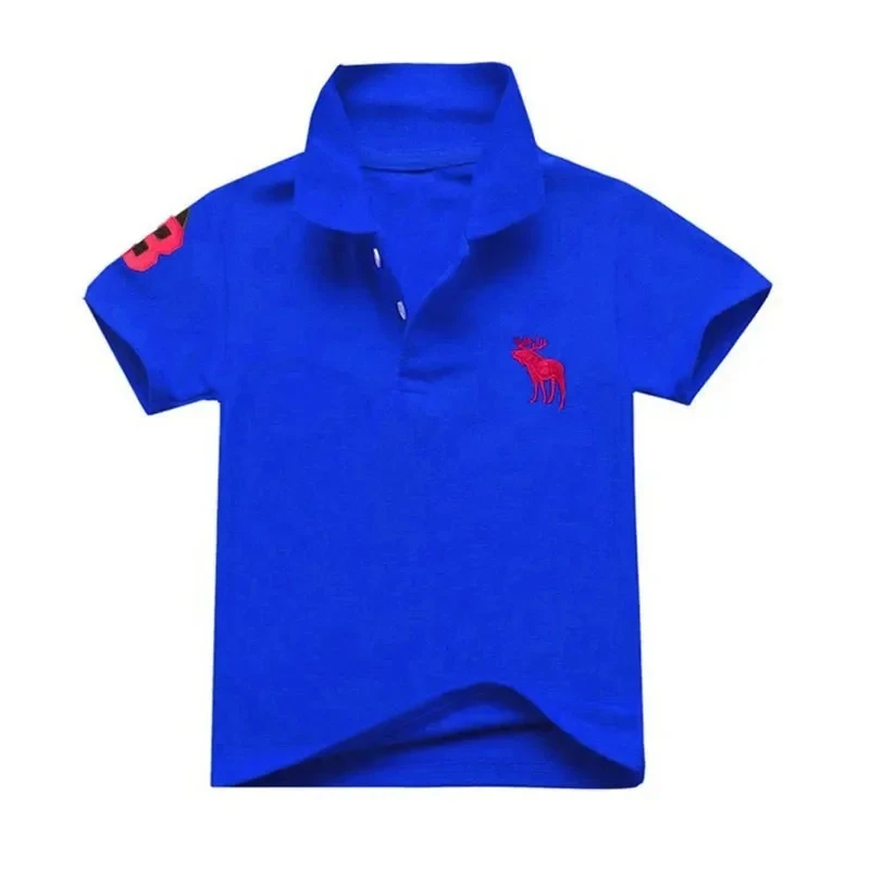 Baby Boys Polo Shirts Kids Short Sleeved T-shirt Cartoon Embroidery Blouses 2024 Summer 2 To 8 Yrs Children\'s Clothing