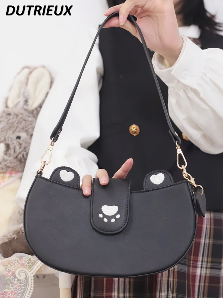 New Cute Sweet Fashion Portable Girl JK Shoulder Ladies' Messenger Bag Solid Color Simple Fashion Lolita Bags for Women