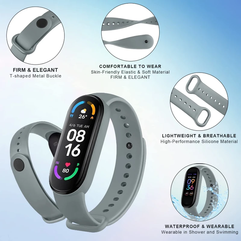 Sport Strap For Xiaomi Mi band 8-8 NFC Replacement miband9/8 silicone Bracelet waterproof Watchbands smart mi band 9 Accessories