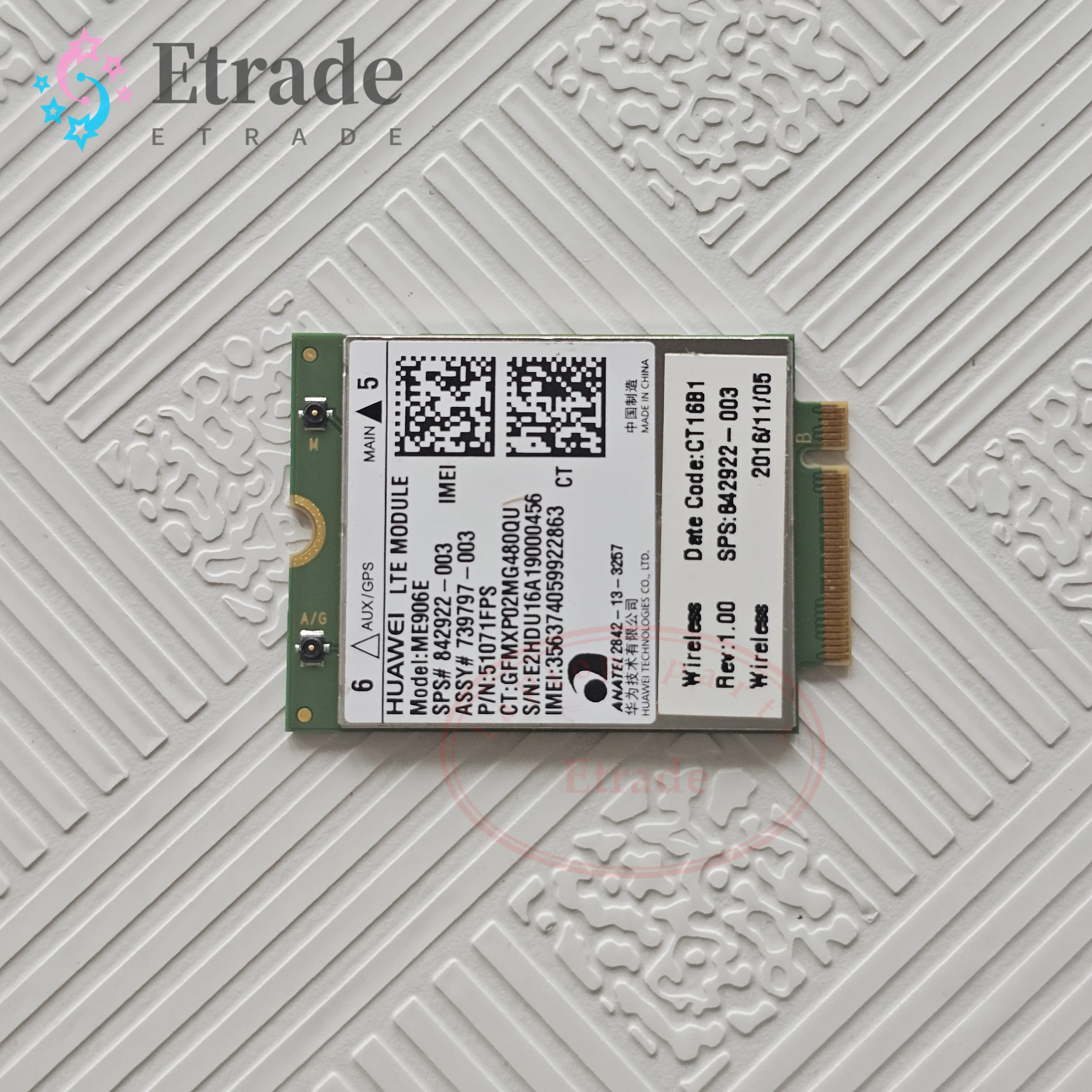 UNLOCKED For HUAWEI ME906E LTE 4G module 842922-003 WWAN NGFF Card Module 3G 4G NETWORK CARD For HP ZBOOK 14 15