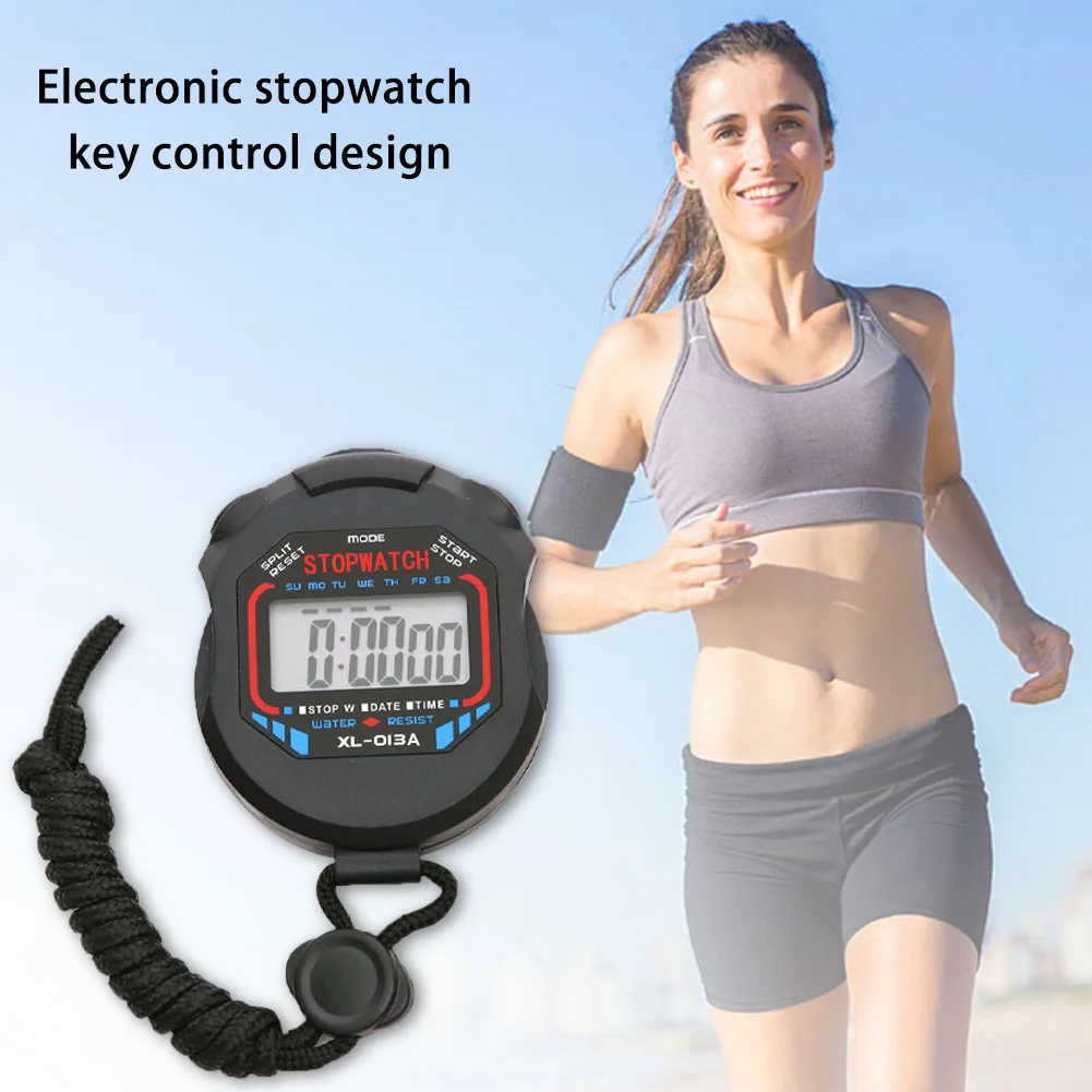 Multi-Function Electronic Stopwatch Sports Stopwatch Timer Waterproof Pocket Stopwatch Stop Watch Timer LCD Display for Match